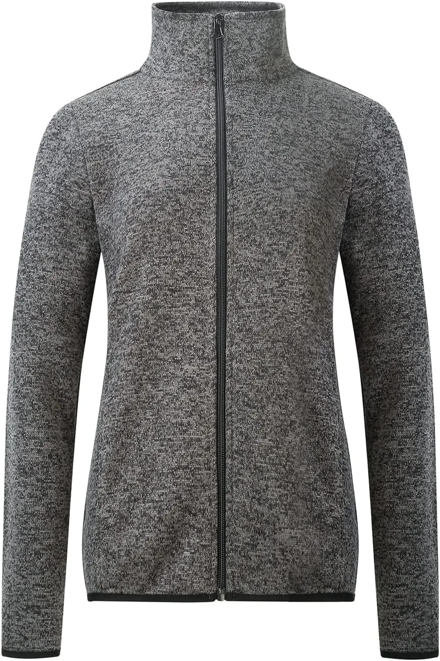 Dolcevida Women's Long Sleeve Sweater Fleece Zip Up Speckled Jacket with Pockets