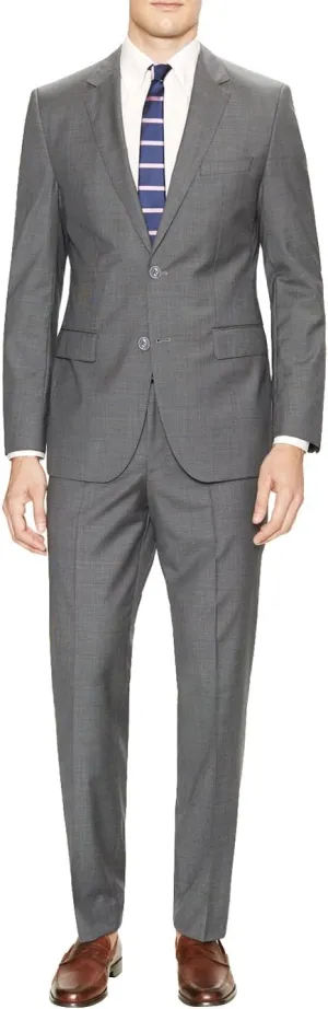 DTI GV Executive Men's Modern Fit Two Button 2 Piece Suit Jacket Flat Front Pant