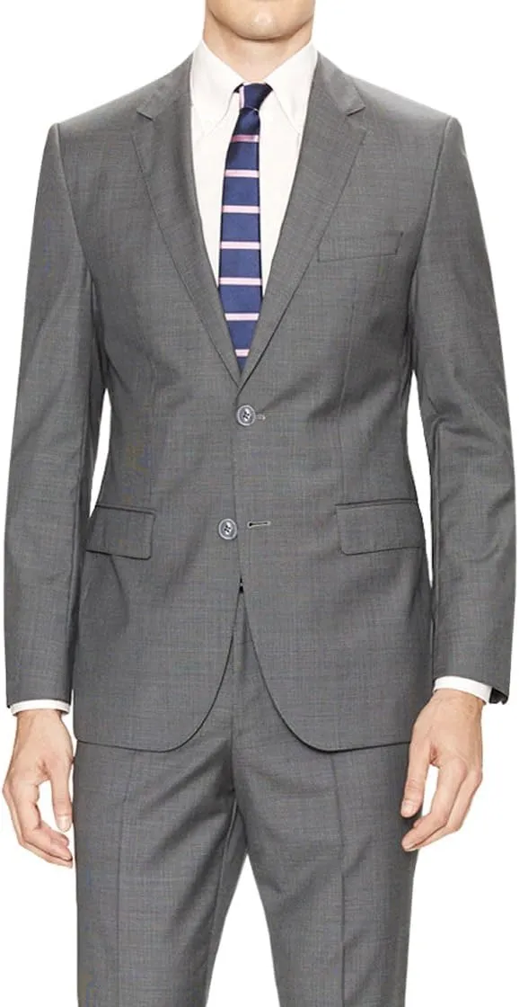 DTI GV Executive Men's Modern Fit Two Button 2 Piece Suit Jacket Flat Front Pant