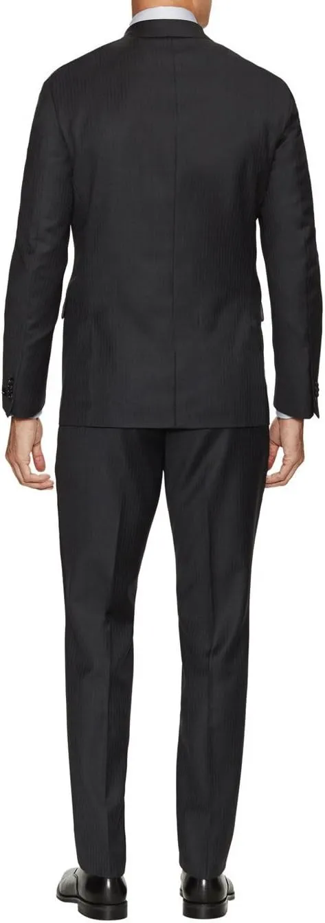 DTI GV Executive Men's Modern Fit Two Button 2 Piece Suit Jacket Flat Front Pant