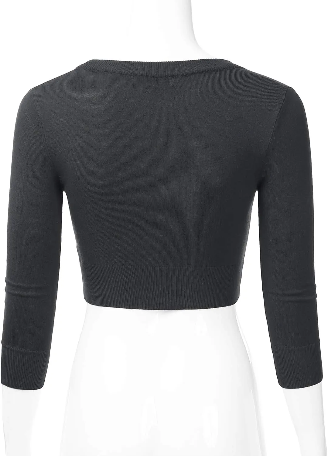 EIMIN Women's Button Down 3/4 Sleeve Cropped Bolero Cardigan Sweater (S-3XL)
