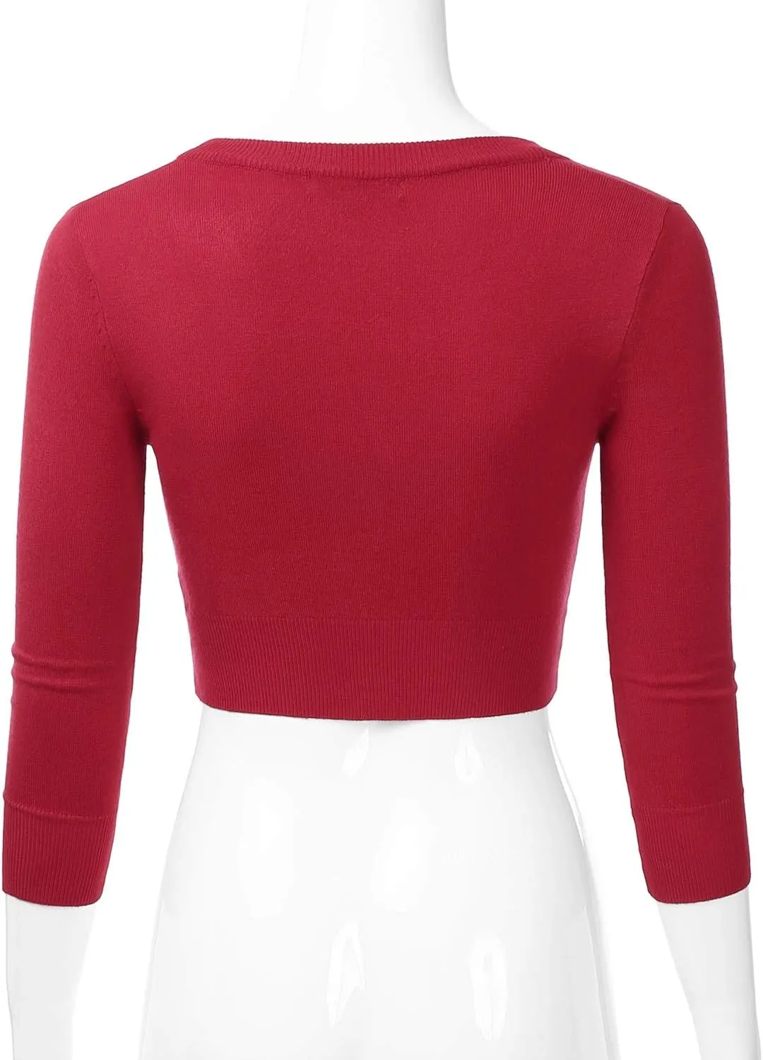 EIMIN Women's Button Down 3/4 Sleeve Cropped Bolero Cardigan Sweater (S-3XL)
