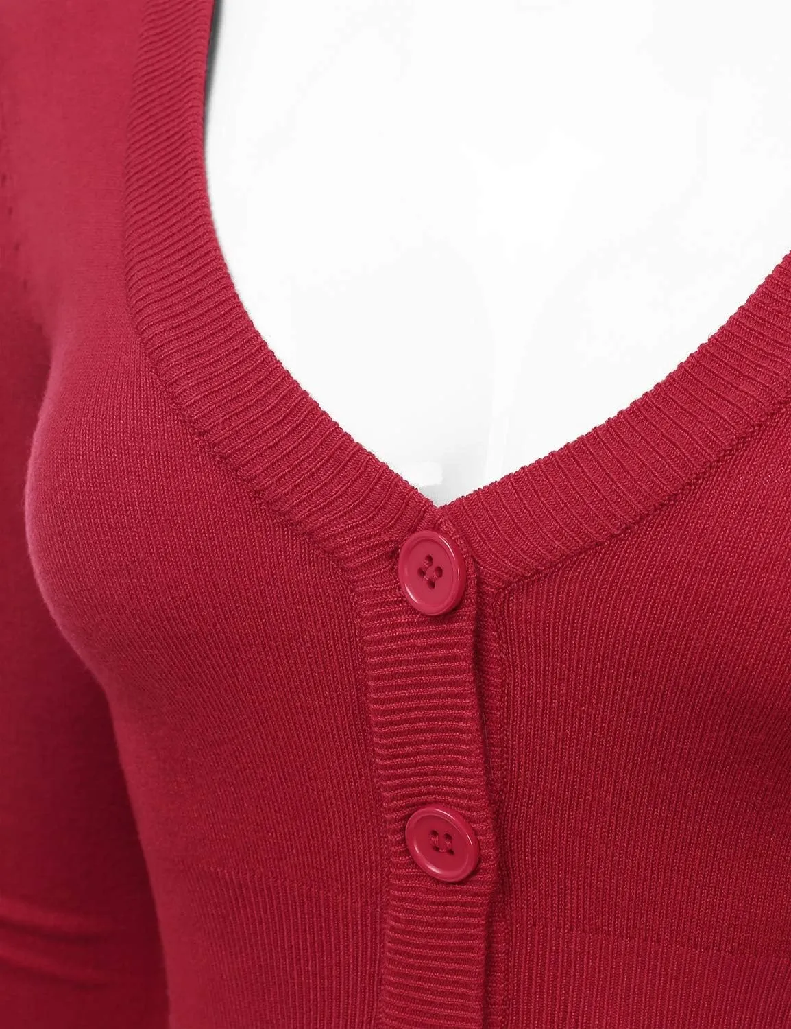 EIMIN Women's Button Down 3/4 Sleeve Cropped Bolero Cardigan Sweater (S-3XL)