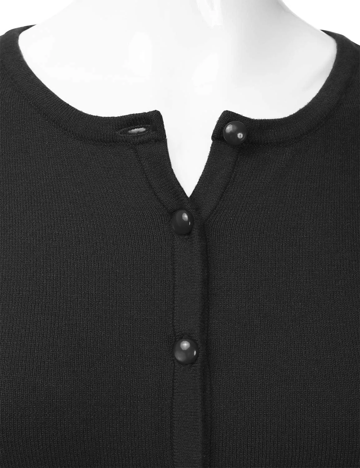 EIMIN Women's Crewneck Button Down Long Sleeve Cropped Cardigan Sweater (S-XL)