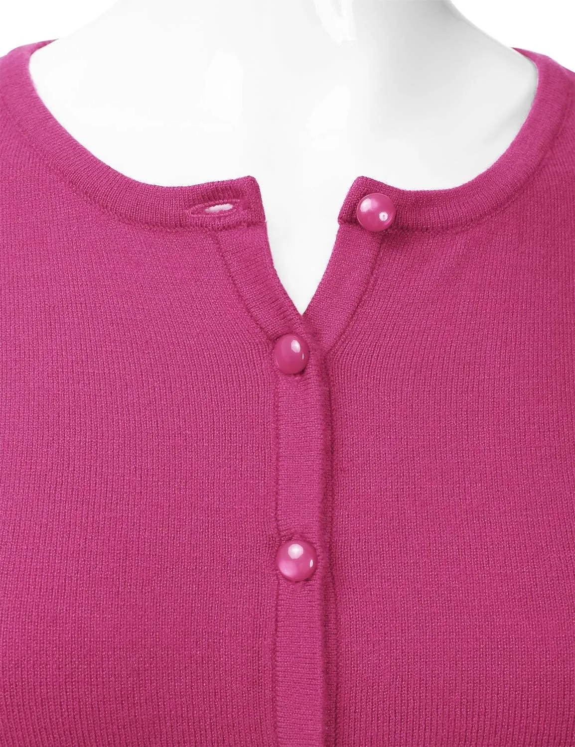 EIMIN Women's Crewneck Button Down Long Sleeve Cropped Cardigan Sweater (S-XL)