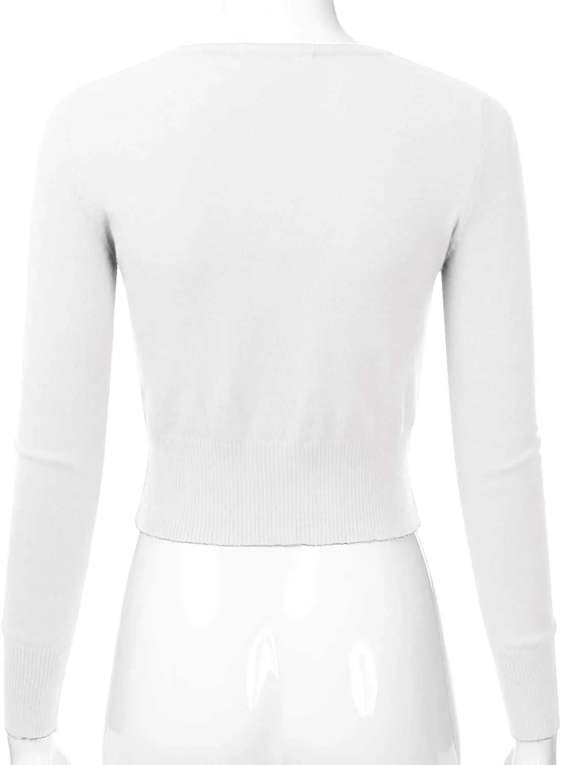 EIMIN Women's Crewneck Button Down Long Sleeve Cropped Cardigan Sweater (S-XL)