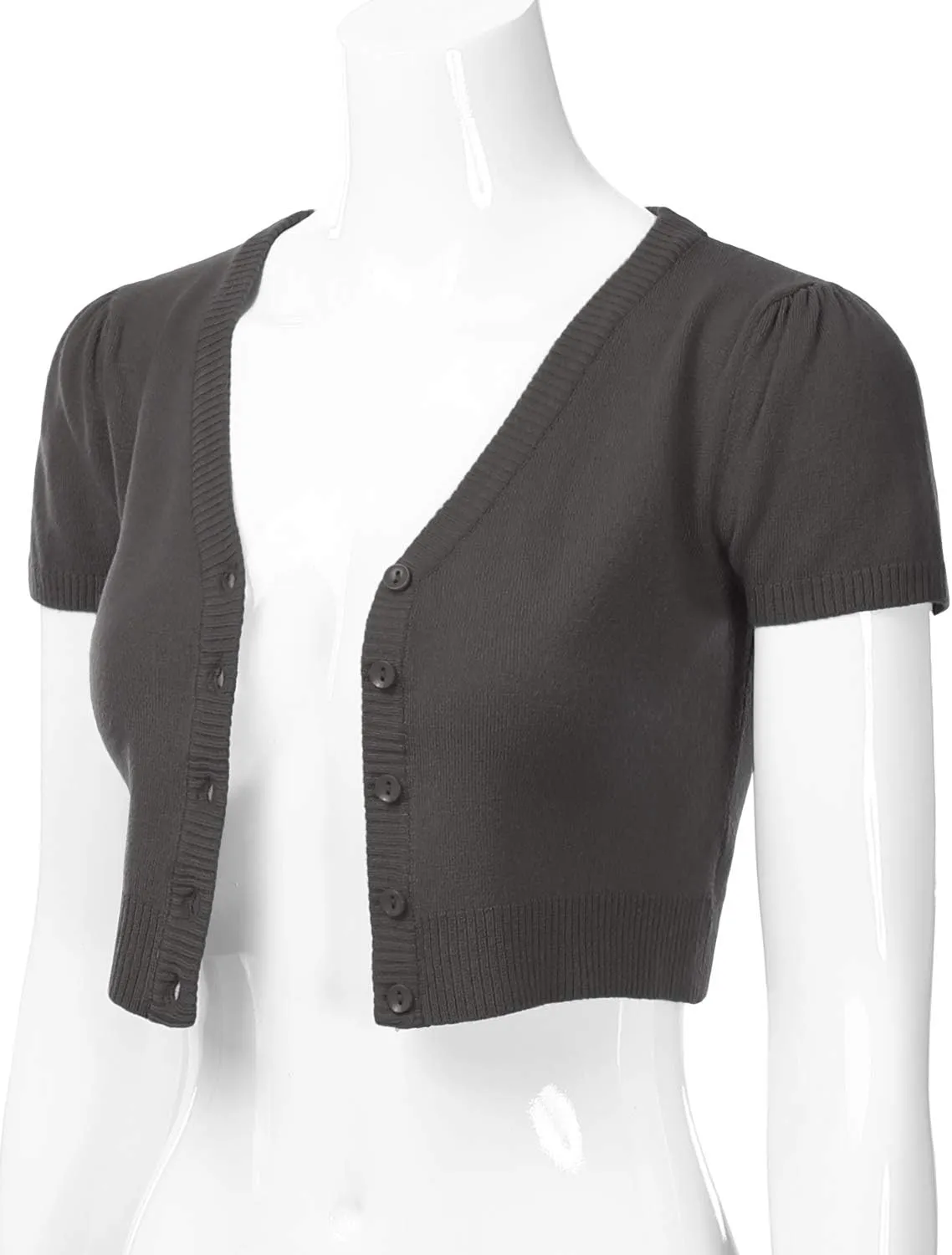 EIMIN Women's Fitted Bolero Shrug Cropped Short Sleeve Cardigan Sweater (S-3X)