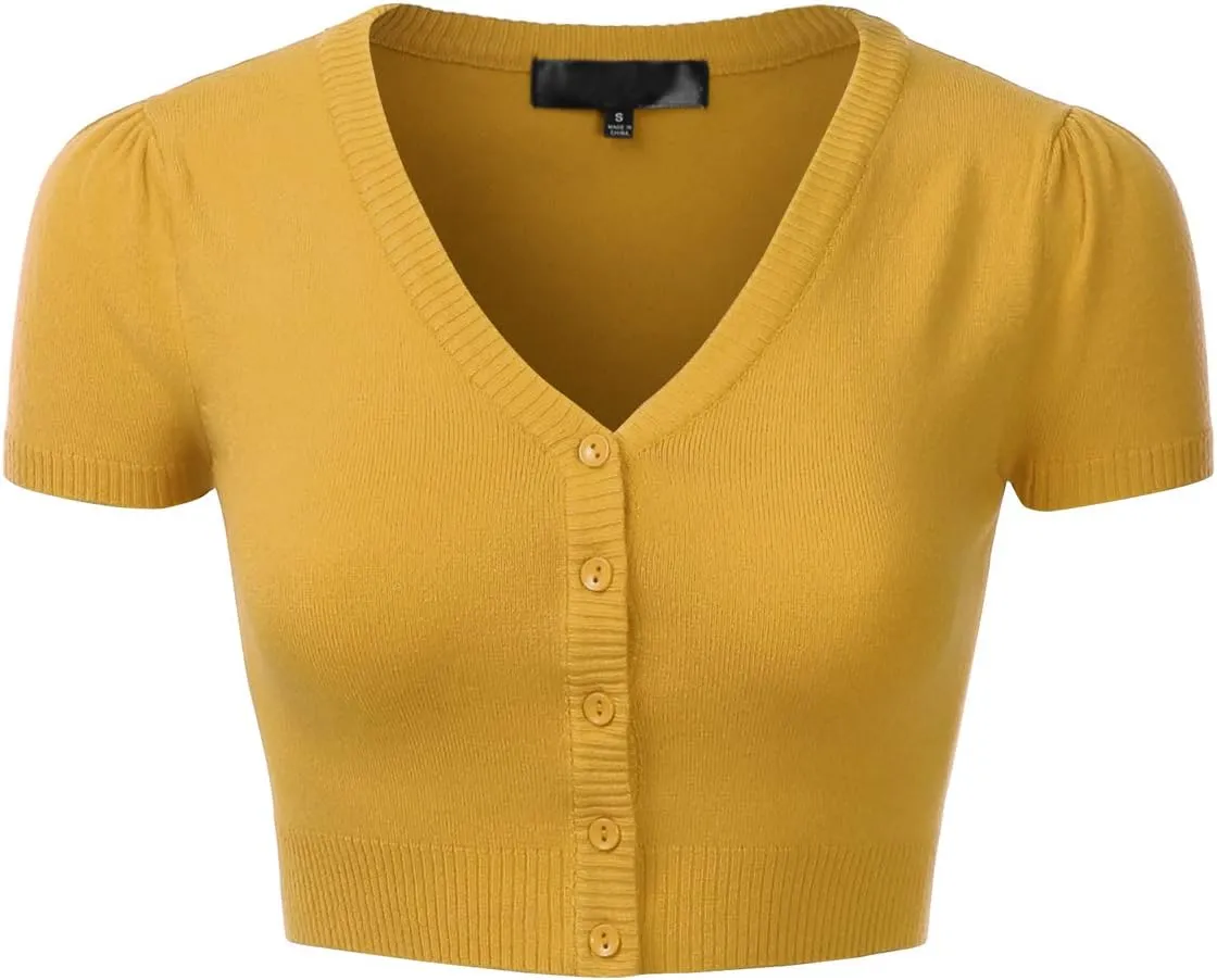 EIMIN Women's Fitted Bolero Shrug Cropped Short Sleeve Cardigan Sweater (S-3X)