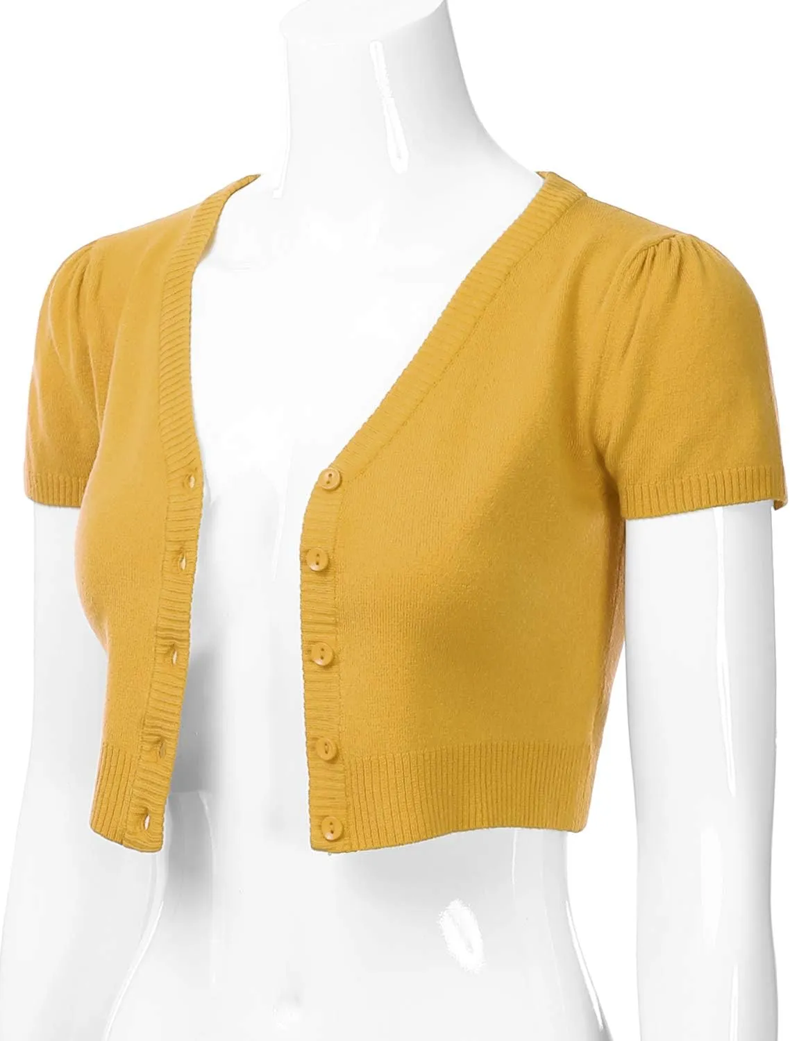 EIMIN Women's Fitted Bolero Shrug Cropped Short Sleeve Cardigan Sweater (S-3X)
