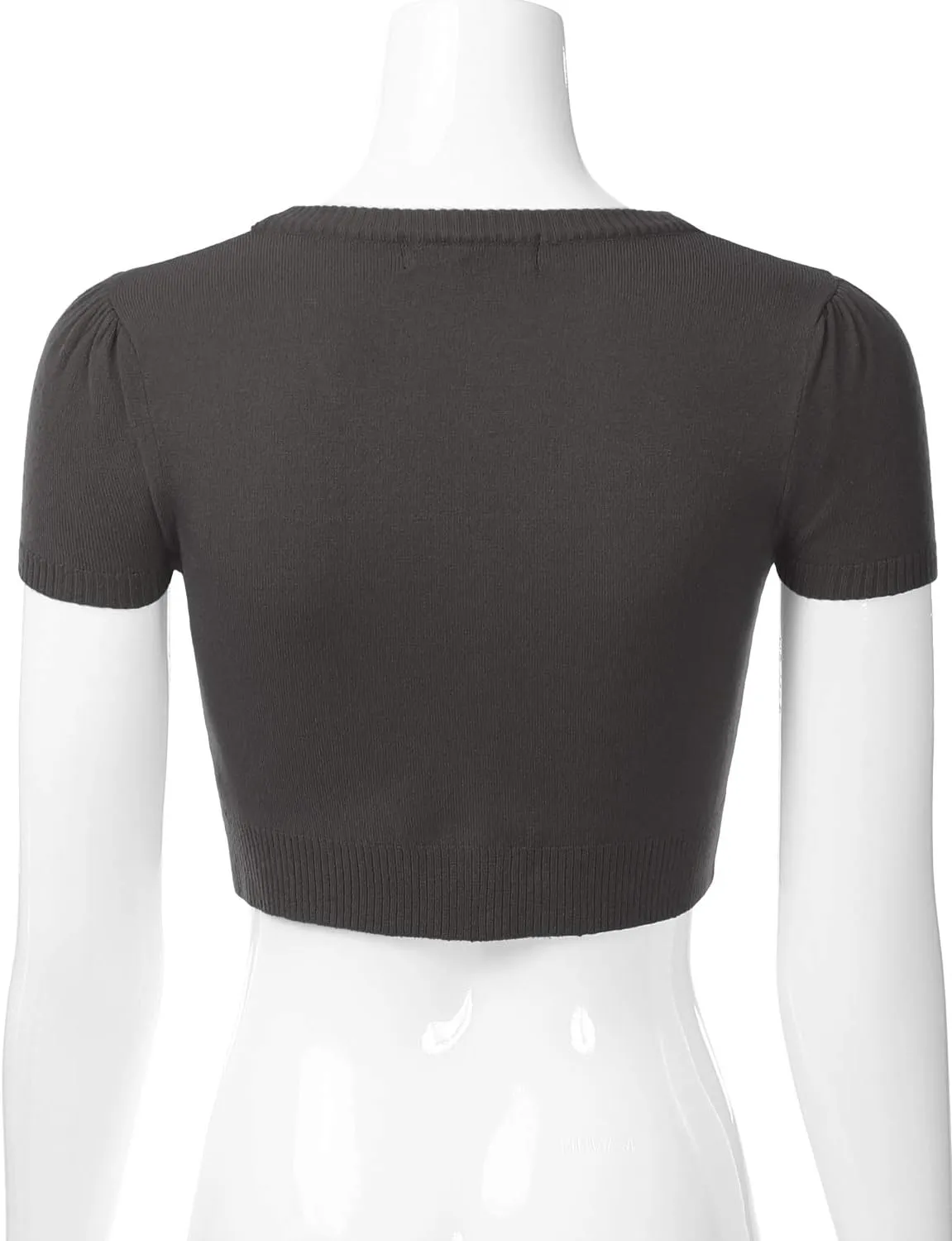 EIMIN Women's Fitted Bolero Shrug Cropped Short Sleeve Cardigan Sweater (S-3X)