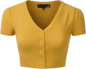 EIMIN Women's Fitted Bolero Shrug Cropped Short Sleeve Cardigan Sweater (S-3X)