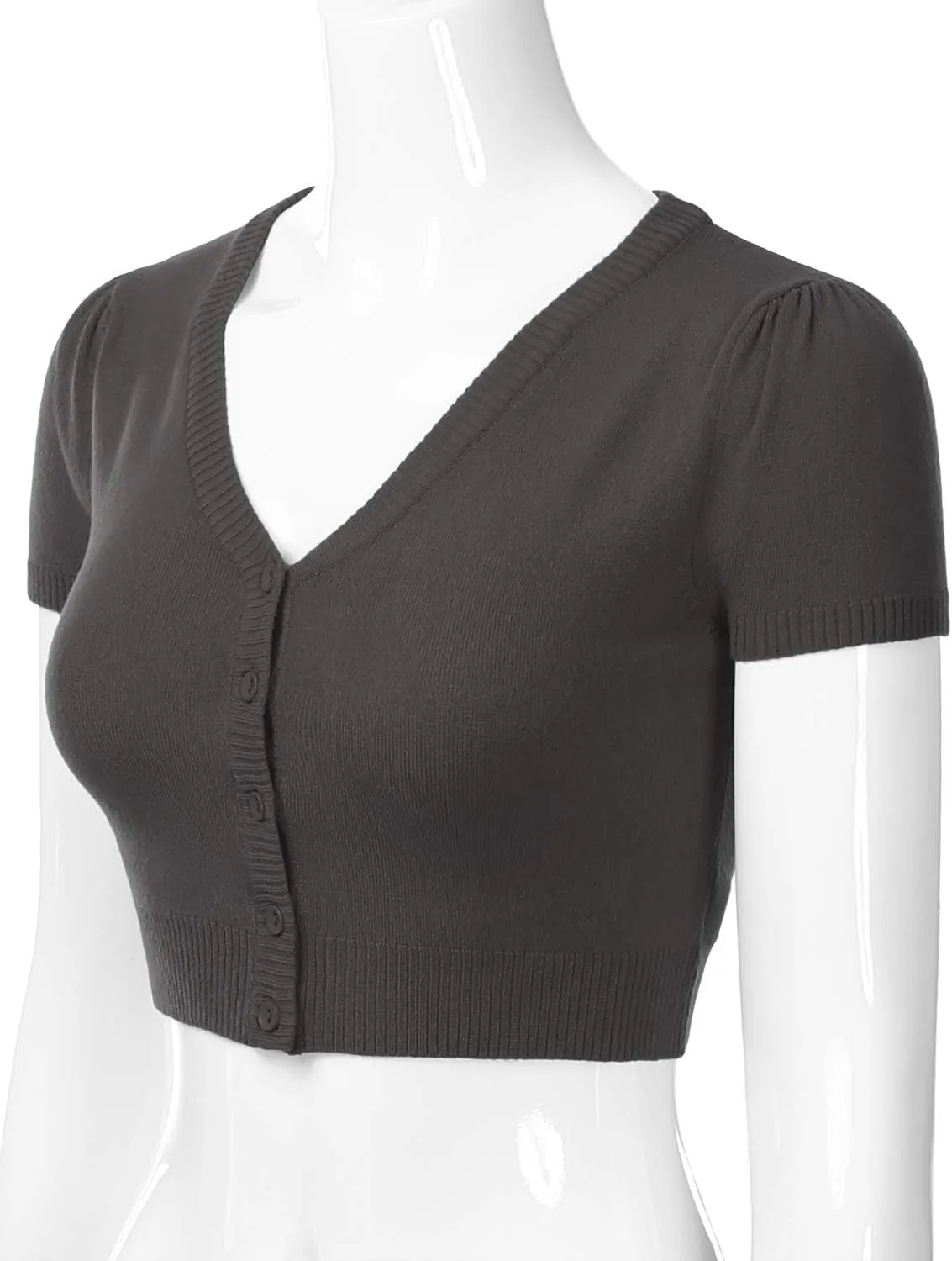 EIMIN Women's Fitted Bolero Shrug Cropped Short Sleeve Cardigan Sweater (S-3X)