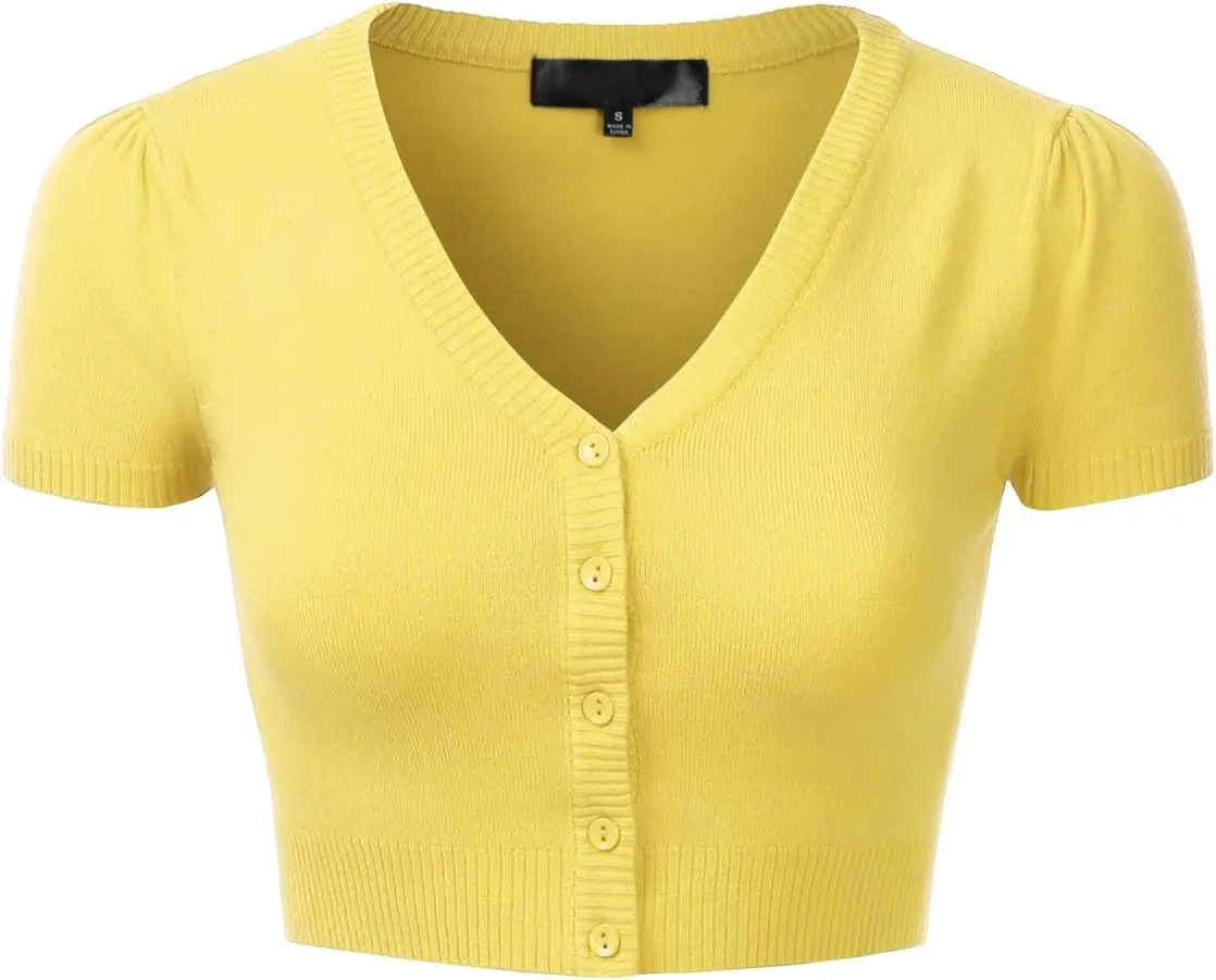 EIMIN Women's Fitted Bolero Shrug Cropped Short Sleeve Cardigan Sweater (S-3X)