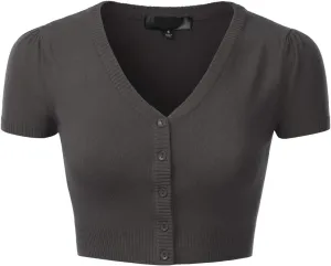 EIMIN Women's Fitted Bolero Shrug Cropped Short Sleeve Cardigan Sweater (S-3X)