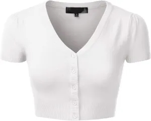 EIMIN Women's Fitted Bolero Shrug Cropped Short Sleeve Cardigan Sweater (S-3X)