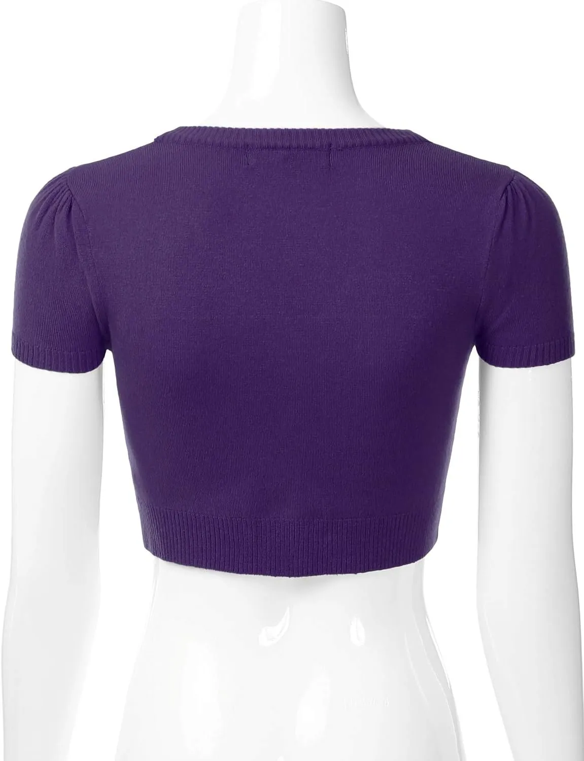EIMIN Women's Fitted Bolero Shrug Cropped Short Sleeve Cardigan Sweater (S-3X)