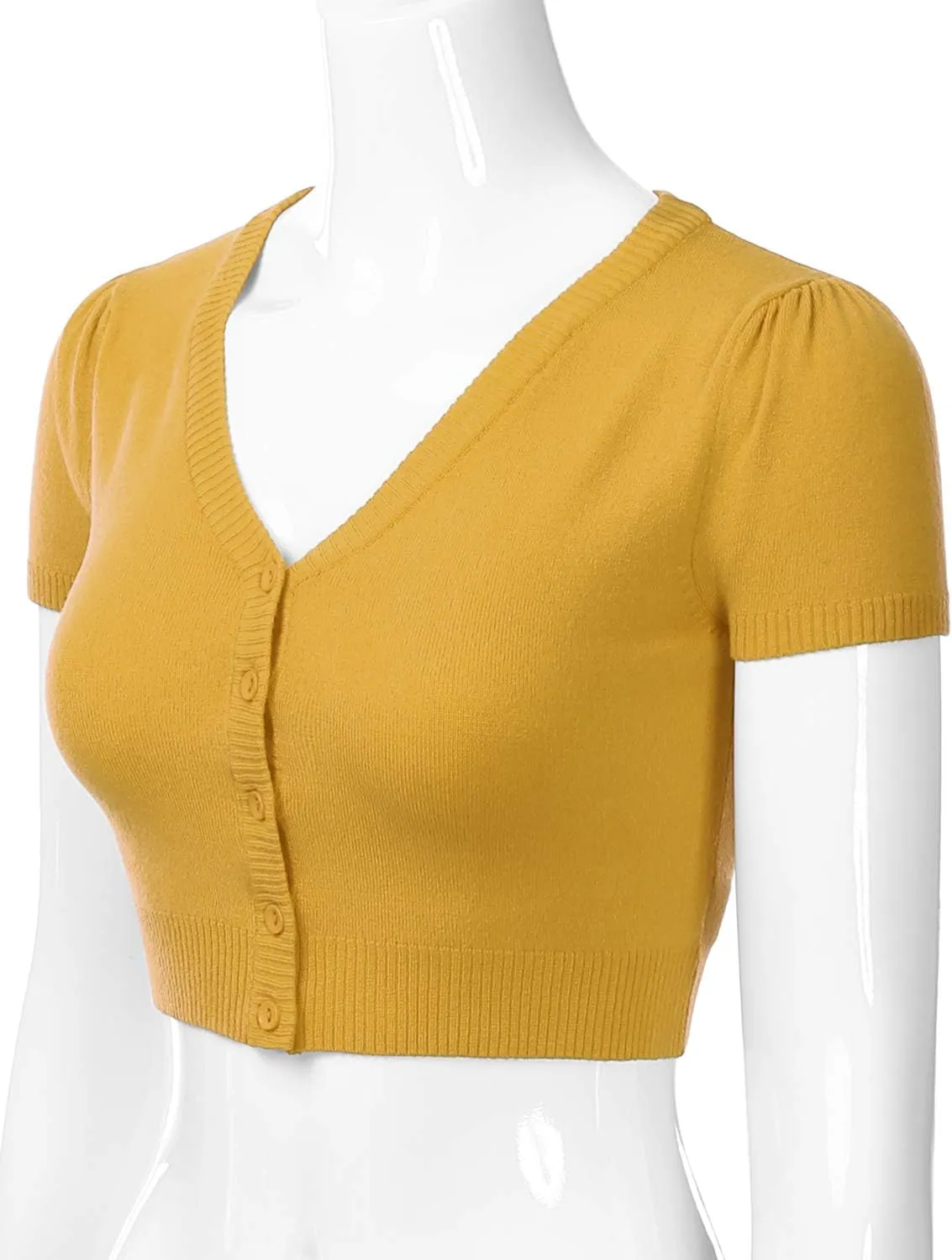 EIMIN Women's Fitted Bolero Shrug Cropped Short Sleeve Cardigan Sweater (S-3X)