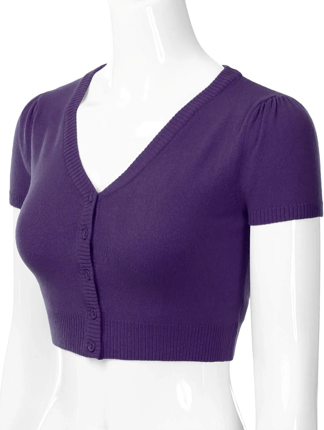 EIMIN Women's Fitted Bolero Shrug Cropped Short Sleeve Cardigan Sweater (S-3X)