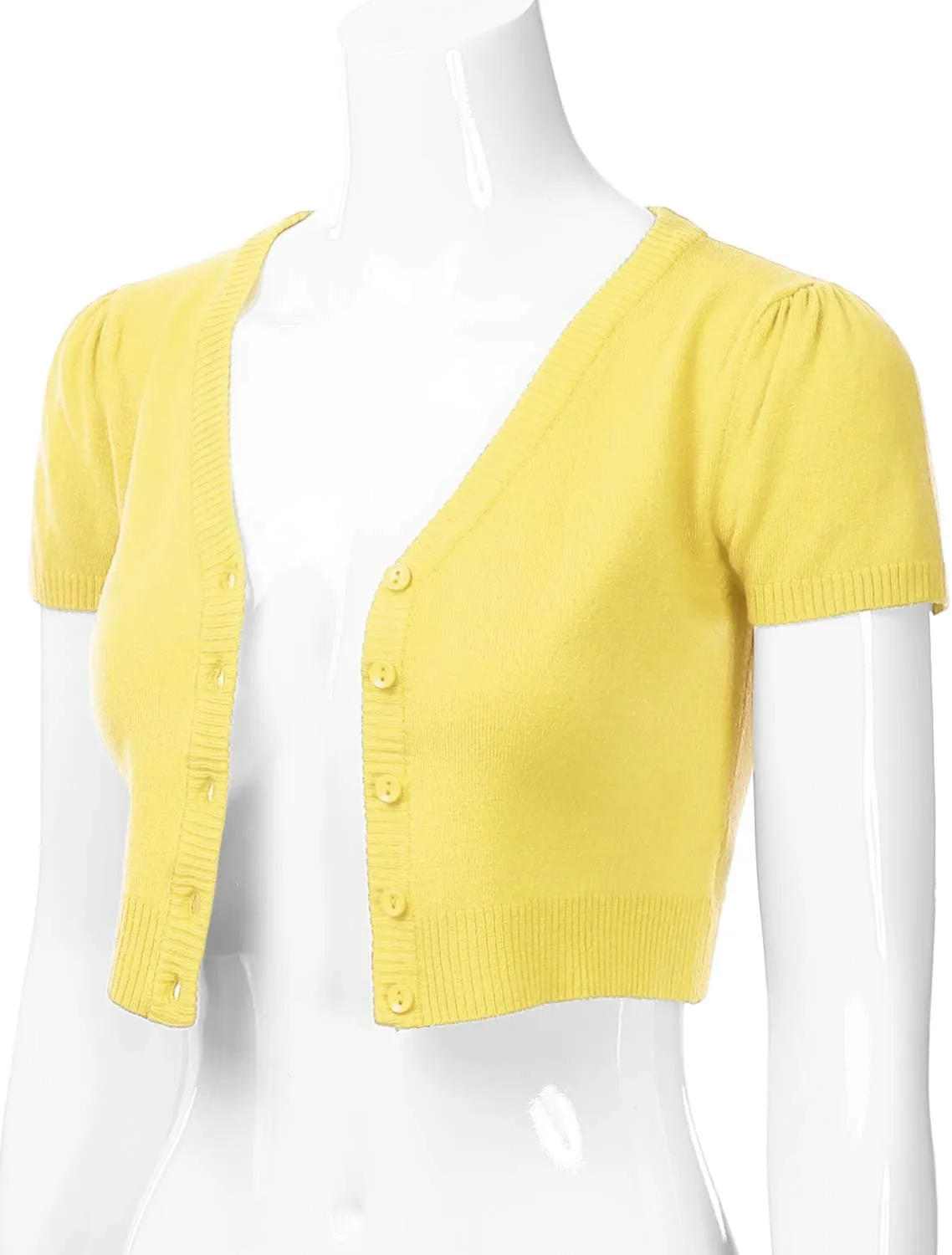 EIMIN Women's Fitted Bolero Shrug Cropped Short Sleeve Cardigan Sweater (S-3X)