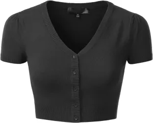 EIMIN Women's Fitted Bolero Shrug Cropped Short Sleeve Cardigan Sweater (S-3X)