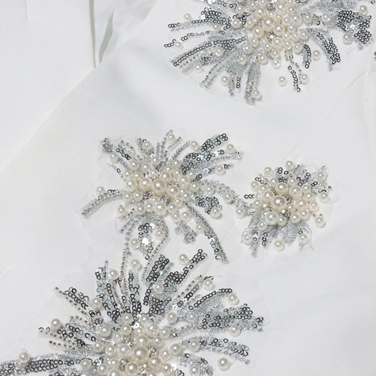 Fashion Studded Women's Suit Blazer Crystal Floral Nail Embellishments Long Sleeve Blazer Jacket