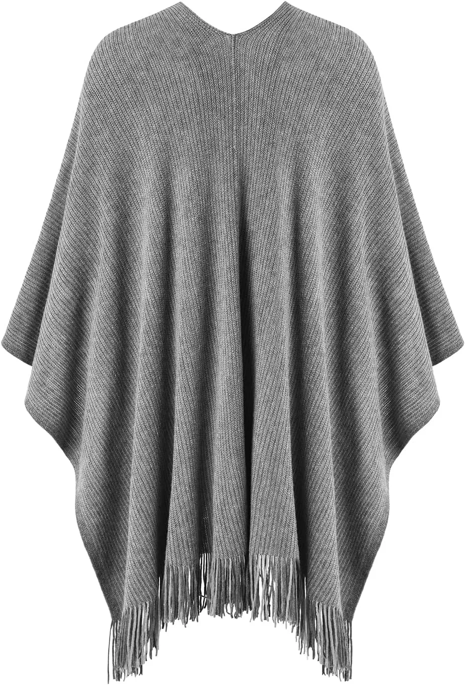 Ferand Women's Shawl Wraps with Pockets Open Front Fringe Poncho Cozy Knit Lightweight Cardigan Sweater