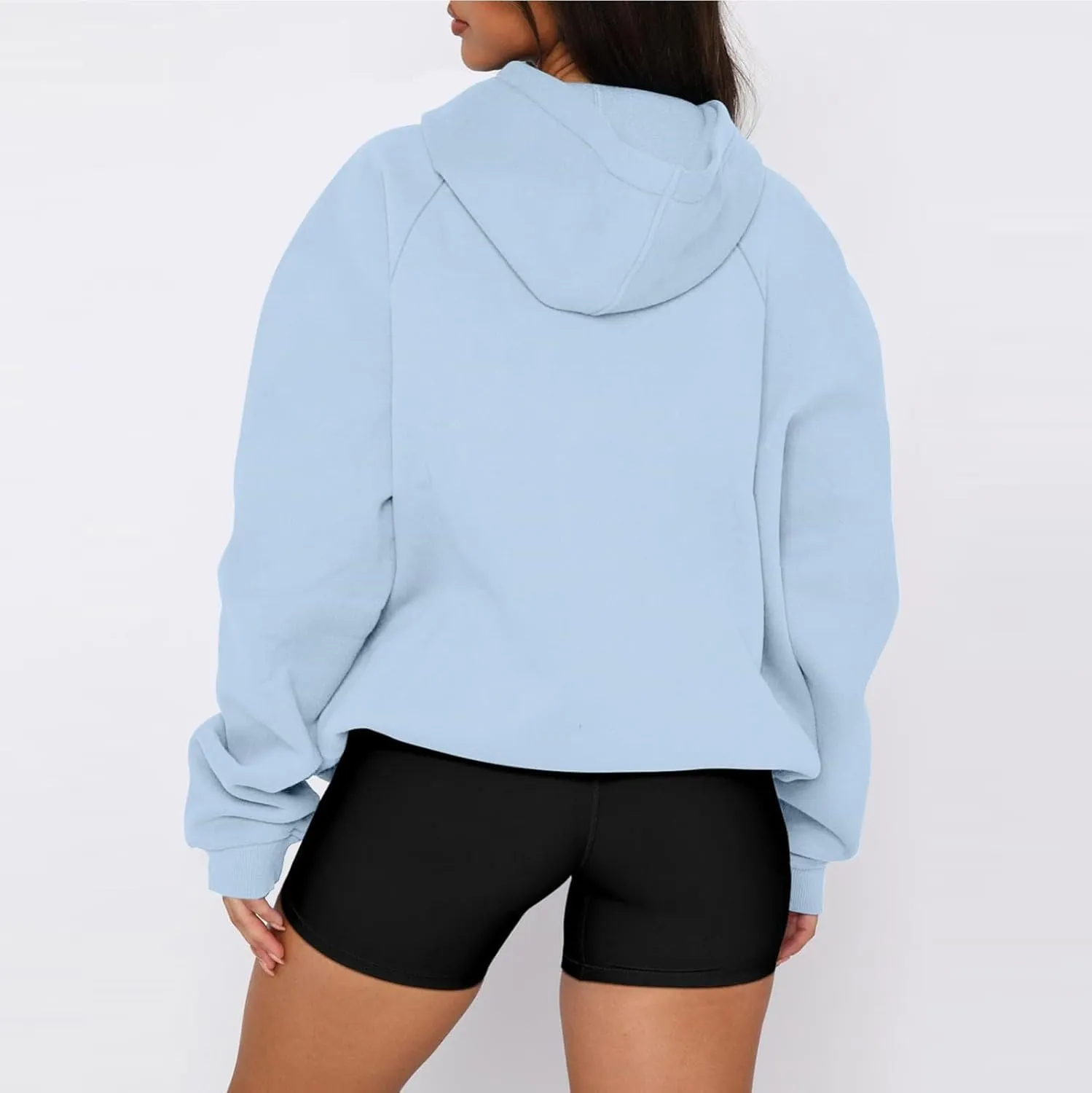 Fleece Hoodies for Women Baggy Lightweight Oversized Y2K Hoodie Comfy Casual Cotton Cute Sweatshirt Pullover w/Pocket