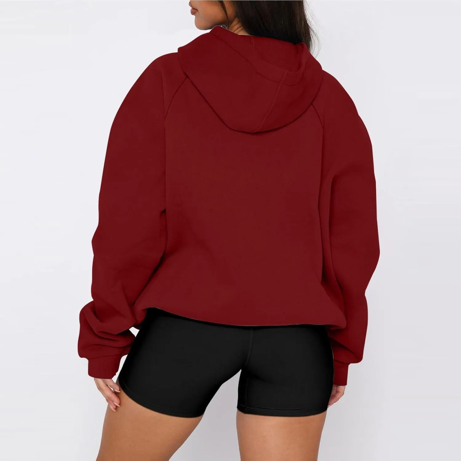 Fleece Hoodies for Women Baggy Lightweight Oversized Y2K Hoodie Comfy Casual Cotton Cute Sweatshirt Pullover w/Pocket