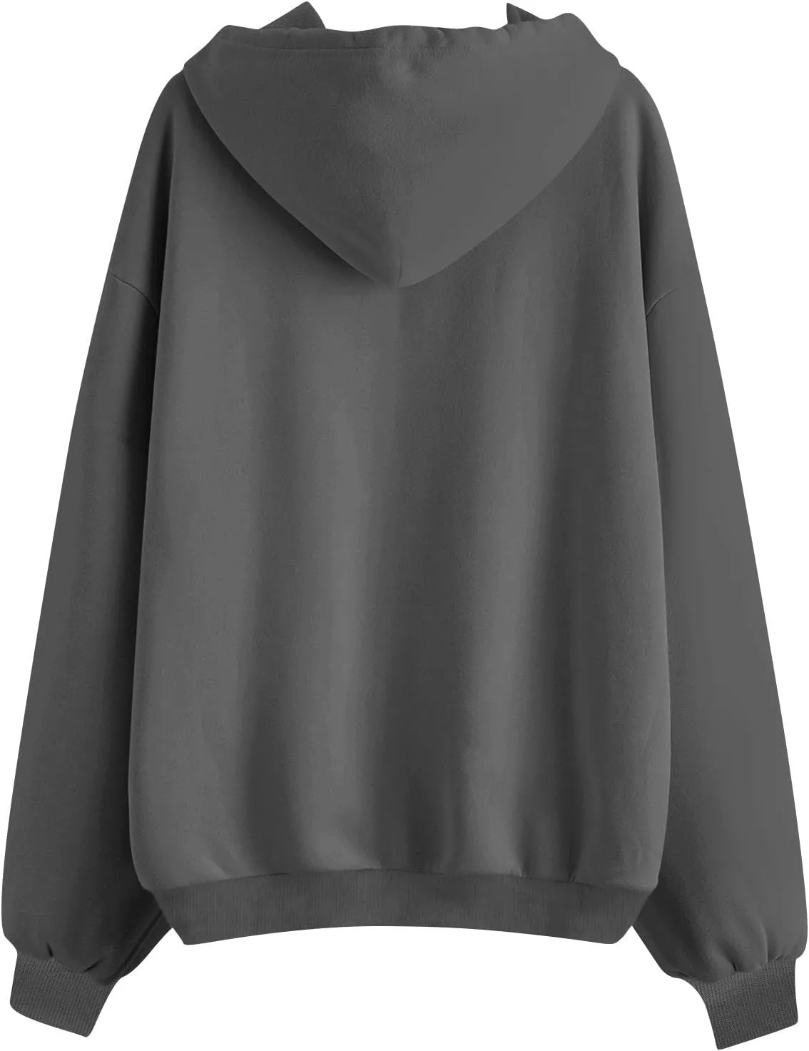 Fleece Zip Up Hoodie Women Oversized Drawstring Hooded Sherpa Jacket Full Zipper Baggy Fuzzy Sweatshirts with Pockets