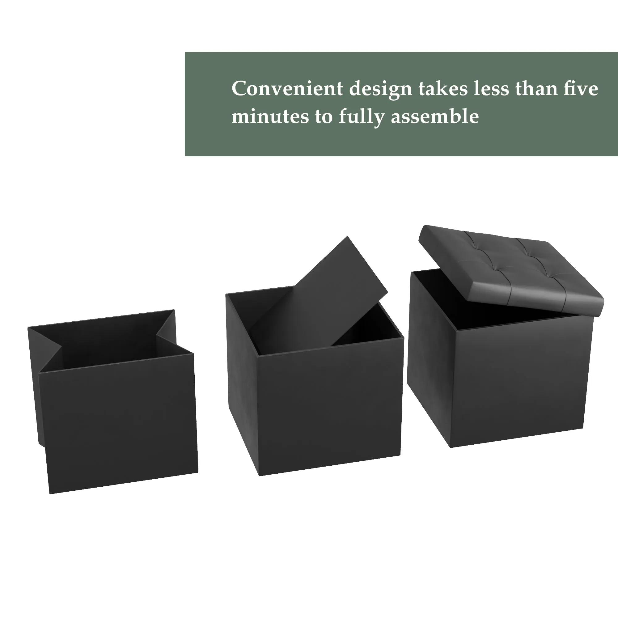 Foldable Square Storage Ottoman
