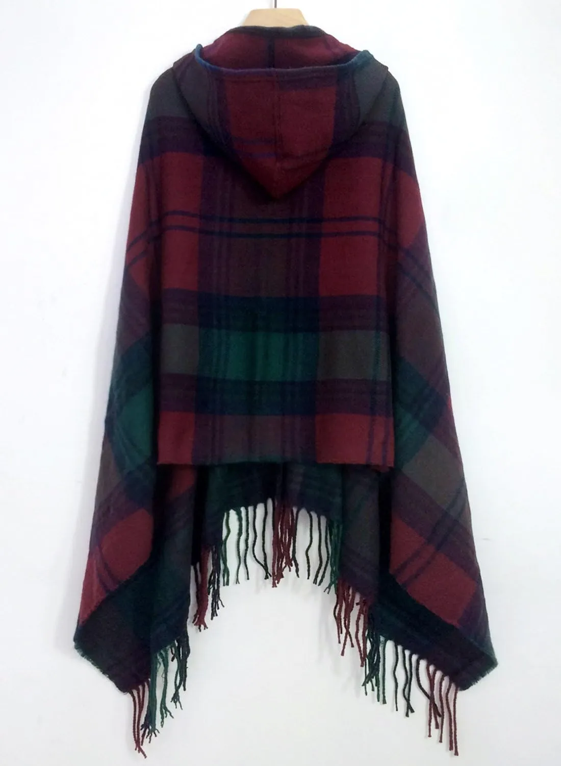 futurino Women's Bohemian Aztec Print Blanket Poncho Hoodie Cape Shawl with Tassels