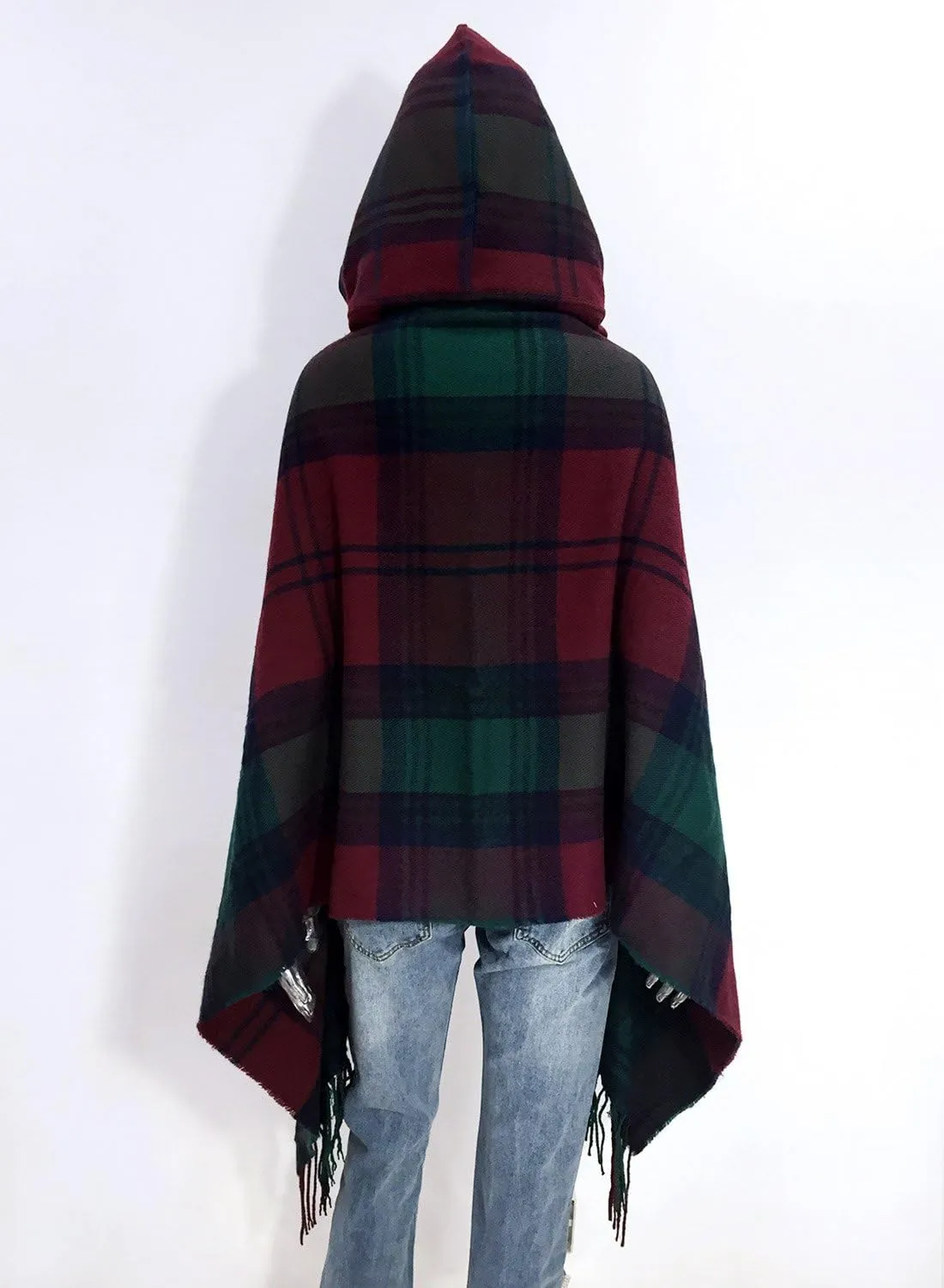 futurino Women's Bohemian Aztec Print Blanket Poncho Hoodie Cape Shawl with Tassels