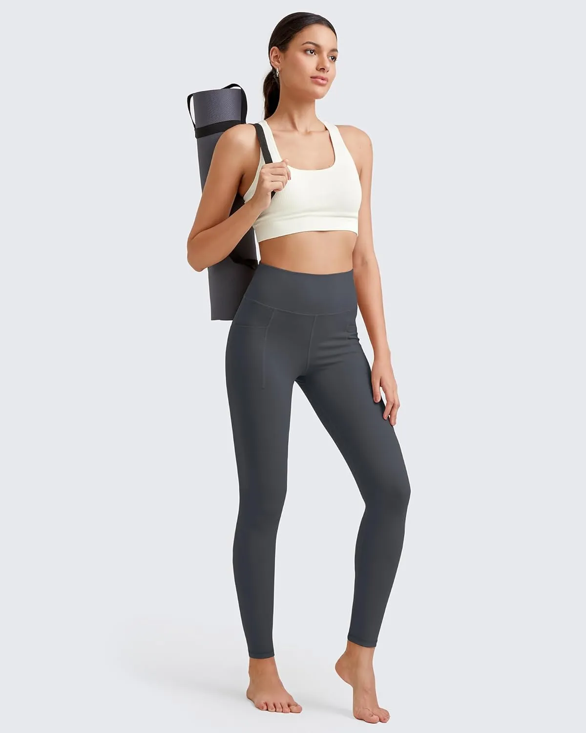 G4Free Barefeel Yoga Leggings for Women High Waisted Yoga Pants with Pockets Soft Workout Athletic Gym Pants 20" 25"/27"/29"