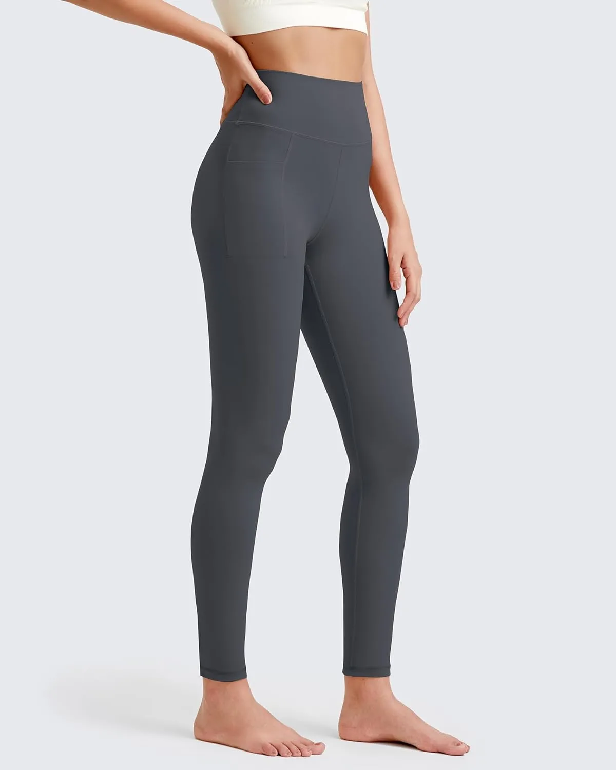 G4Free Barefeel Yoga Leggings for Women High Waisted Yoga Pants with Pockets Soft Workout Athletic Gym Pants 20" 25"/27"/29"