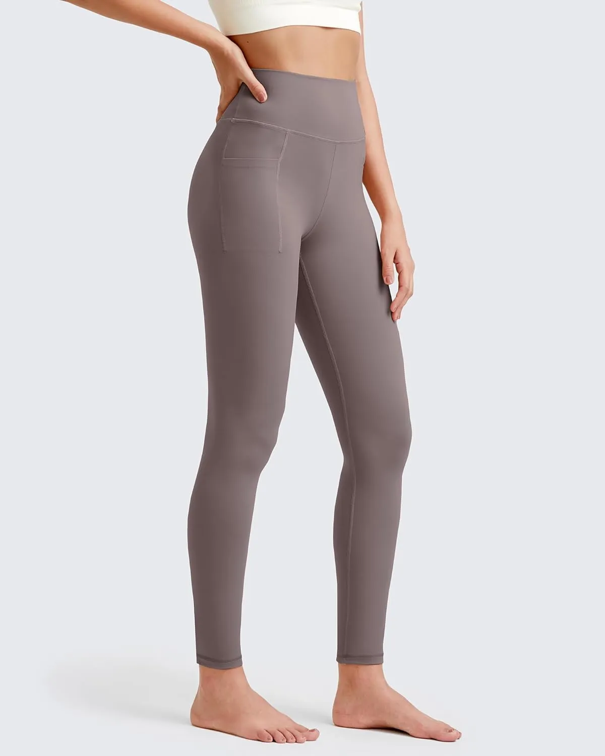 G4Free Barefeel Yoga Leggings for Women High Waisted Yoga Pants with Pockets Soft Workout Athletic Gym Pants 20" 25"/27"/29"