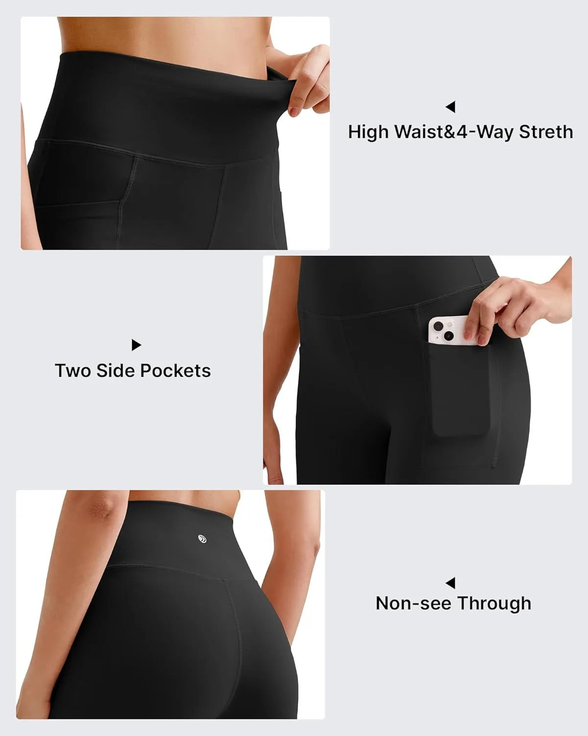 G4Free Barefeel Yoga Leggings for Women High Waisted Yoga Pants with Pockets Soft Workout Athletic Gym Pants 20" 25"/27"/29"