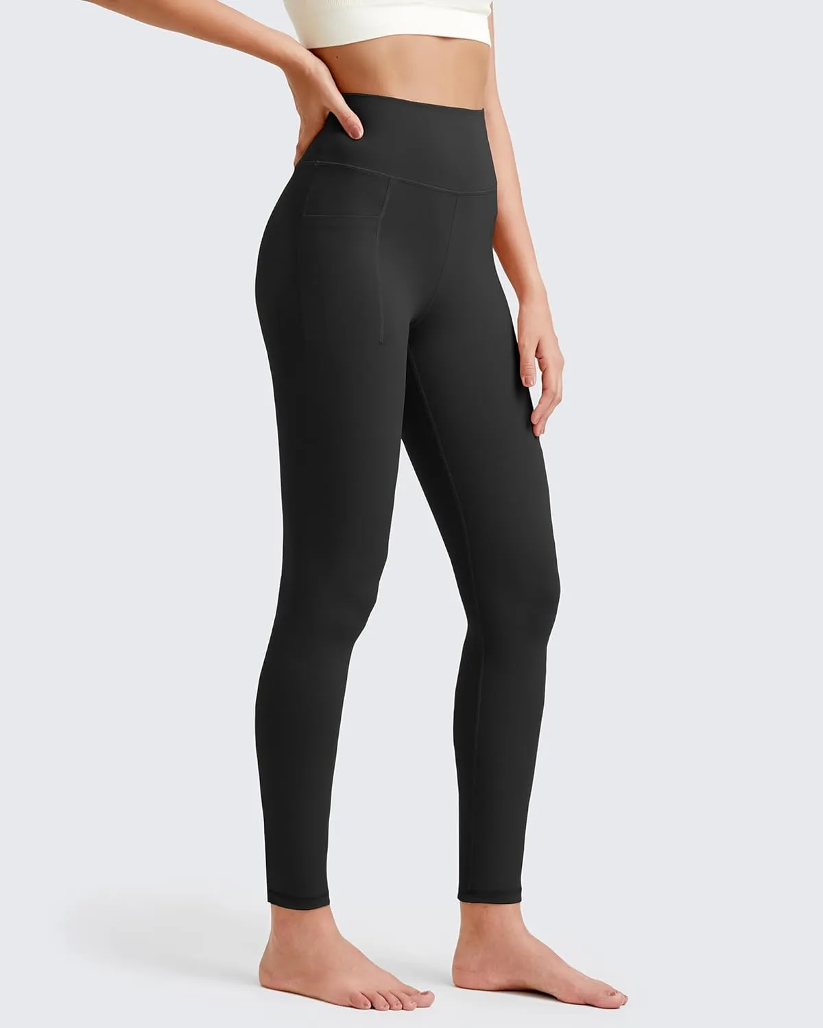 G4Free Barefeel Yoga Leggings for Women High Waisted Yoga Pants with Pockets Soft Workout Athletic Gym Pants 20" 25"/27"/29"