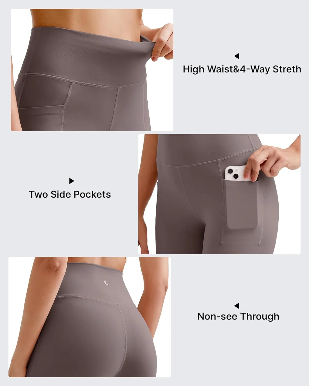 G4Free Barefeel Yoga Leggings for Women High Waisted Yoga Pants with Pockets Soft Workout Athletic Gym Pants 20" 25"/27"/29"