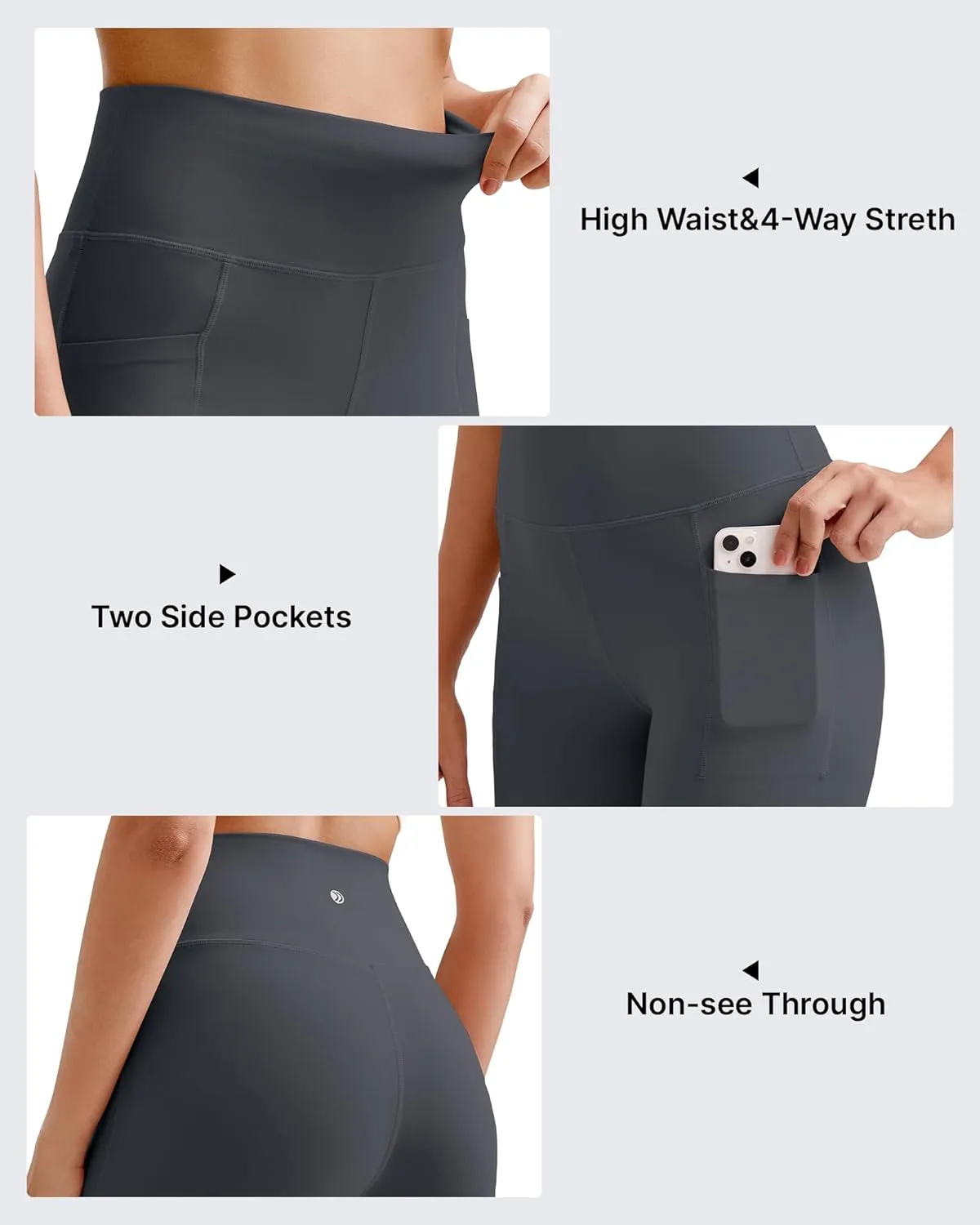 G4Free Barefeel Yoga Leggings for Women High Waisted Yoga Pants with Pockets Soft Workout Athletic Gym Pants 20" 25"/27"/29"