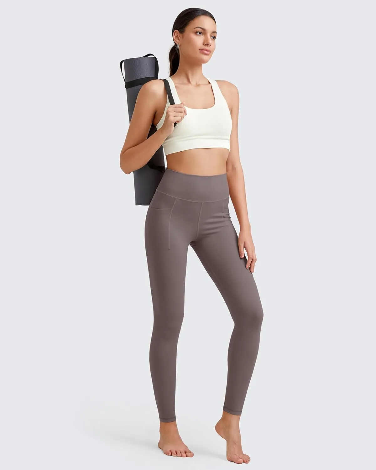 G4Free Barefeel Yoga Leggings for Women High Waisted Yoga Pants with Pockets Soft Workout Athletic Gym Pants 20" 25"/27"/29"