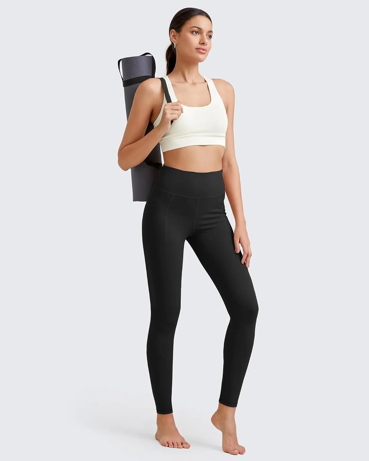 G4Free Barefeel Yoga Leggings for Women High Waisted Yoga Pants with Pockets Soft Workout Athletic Gym Pants 20" 25"/27"/29"