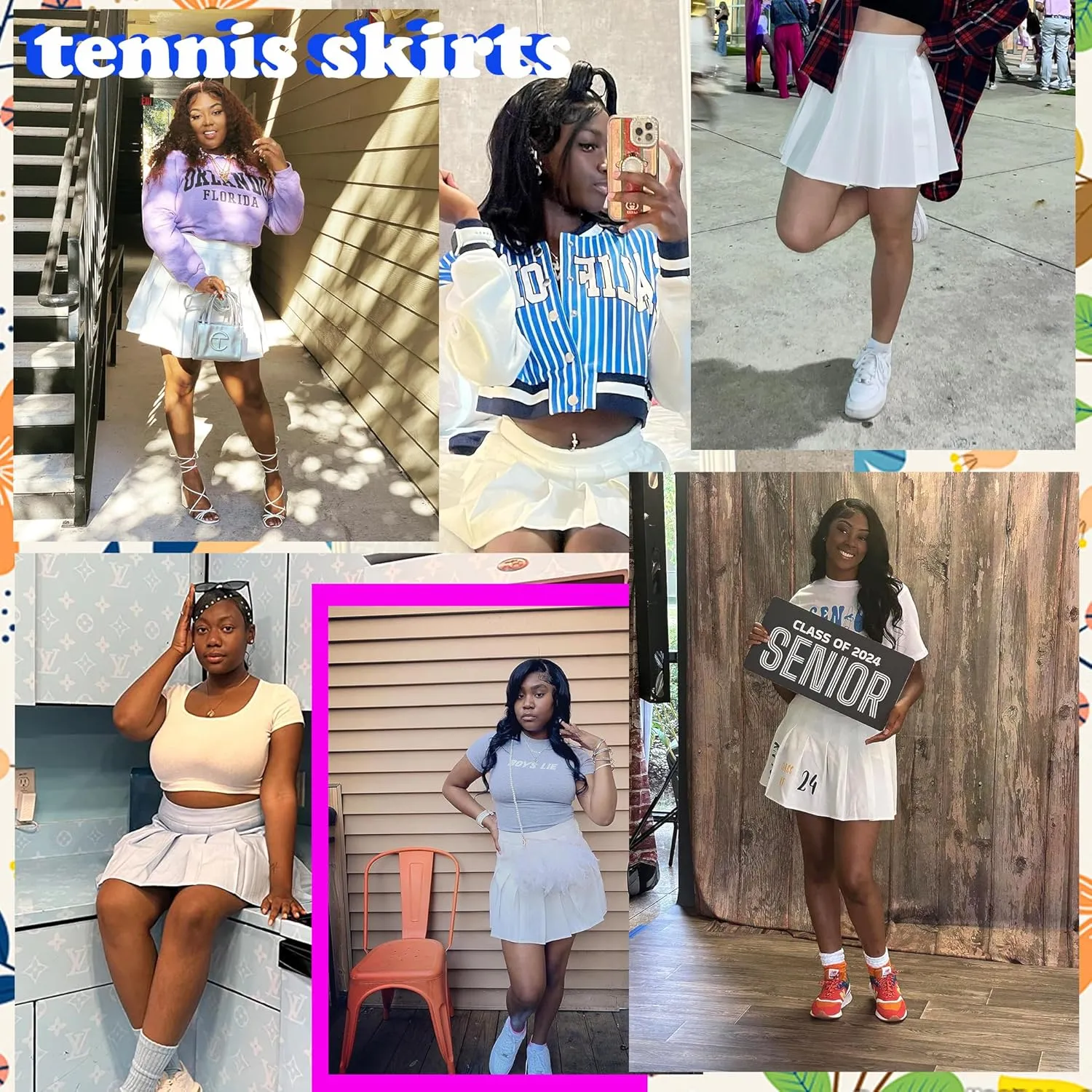 Girstunm Women's Pleated Skirt Mini Skater Basic Skirts High Waist School Girls Uniform Short Cheerleader Skirt