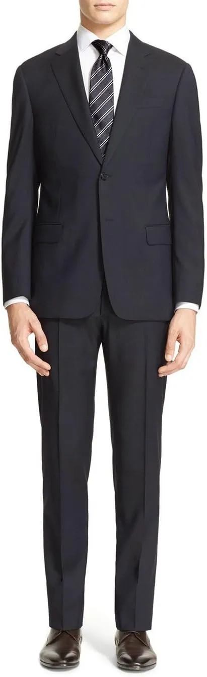 GN Luciano Men's 2 Button Modern Fit Two Piece Suit Pinstripe Jacket Pant