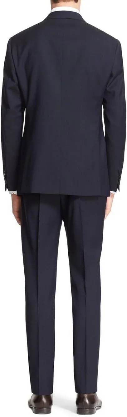 GN Luciano Men's 2 Button Modern Fit Two Piece Suit Pinstripe Jacket Pant