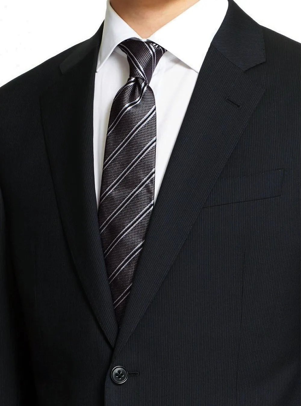 GN Luciano Men's 2 Button Modern Fit Two Piece Suit Pinstripe Jacket Pant