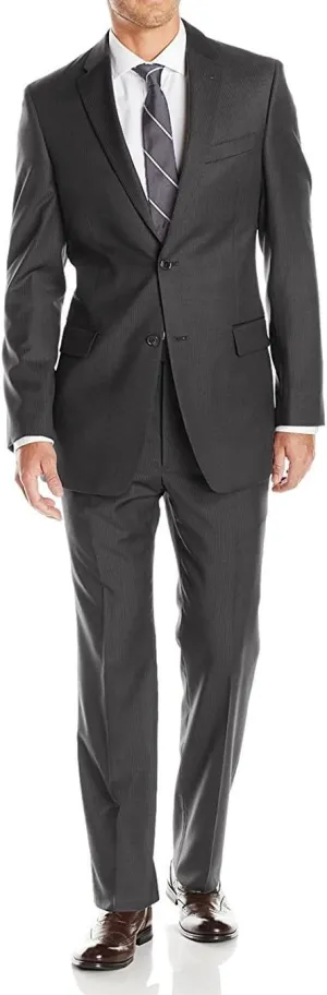 GN Luciano Men's Two Button Pinstripe Modern Fit Suit 2 Piece Jacket Pant