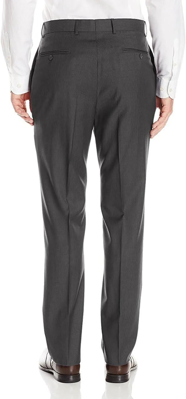 GN Luciano Men's Two Button Pinstripe Modern Fit Suit 2 Piece Jacket Pant