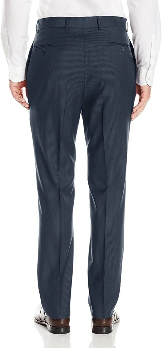 GN Luciano Men's Two Button Pinstripe Modern Fit Suit 2 Piece Jacket Pant