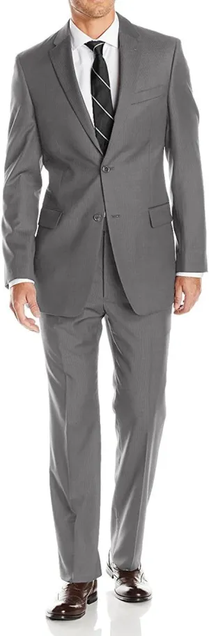 GN Luciano Men's Two Button Pinstripe Modern Fit Suit 2 Piece Jacket Pant