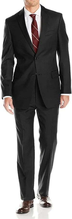 GN Luciano Men's Two Button Pinstripe Modern Fit Suit 2 Piece Jacket Pant
